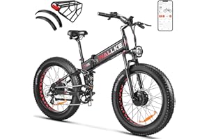 W Wallke X3 Pro Electric Bike 2000W Dual Motor/1200W Full Suspension 1056WH Foldable 26 Inch Fat Tire Mountain Ebikes Adults 34-35MPH Fast Electric Bicycle APP Control/Smart Display, UL2849 Certified