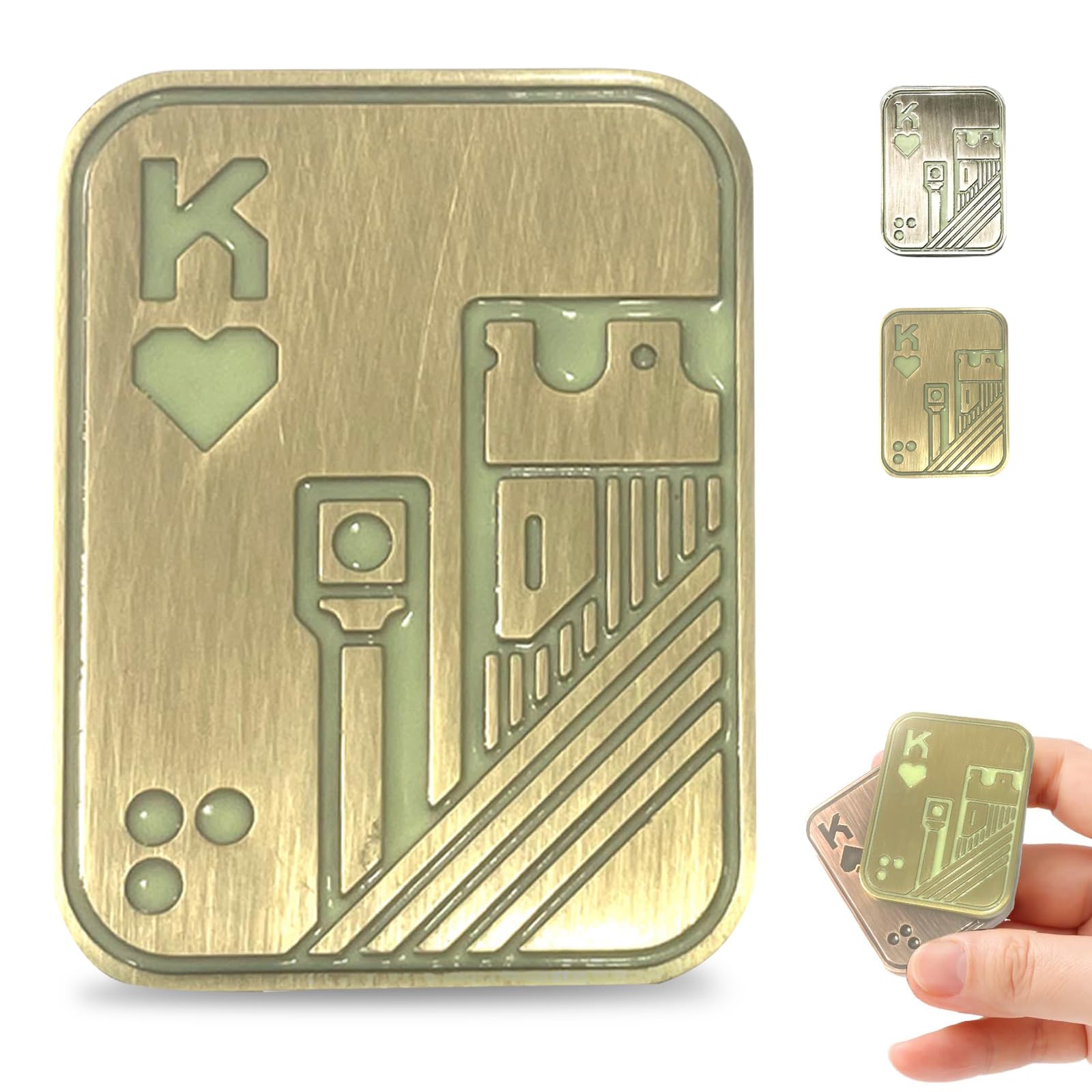 Sunny Power Metal Poker Fidget Toys Adults, Novelty Gag Metal Poker Push Card EDC Fidget Slider, Portable Stress Relief Toy, Magnetic Slider Anxiety Reducer Hand Spinners Gift for Men and Women