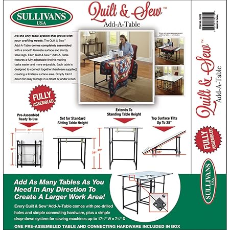 Sullivans Quilt And Sew Add A Table White Amazon Co Uk