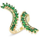 Lavencious Cocktail Fashion Ring Size Adjustable From 6-8.5 CZ Marquise Shape Jewelry for Women