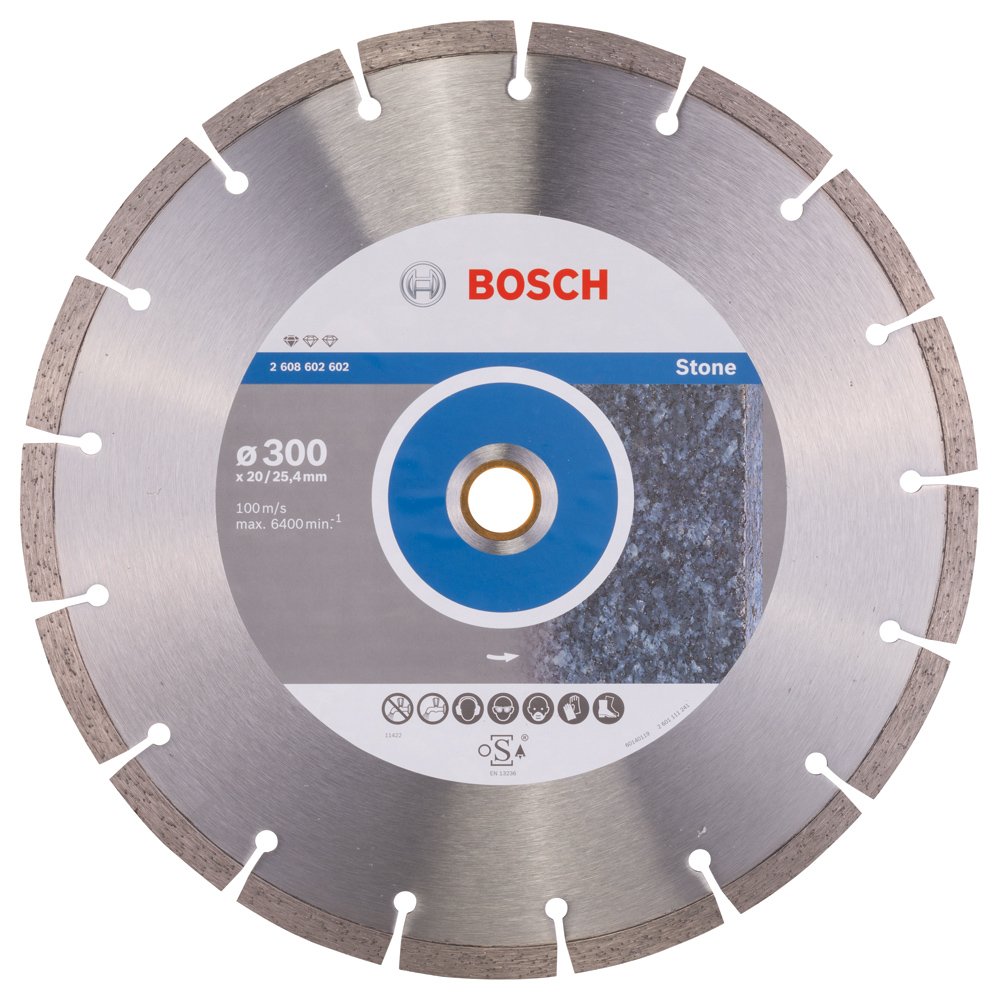 Bosch Professional 1x Diamond Cutting Disc Standard for Stone (for Concrete, Stone, Granite, Ø 300 x 20/25,40 x 3,1 x 10 mm, Accessories for Table Saws, Petrol Saws)