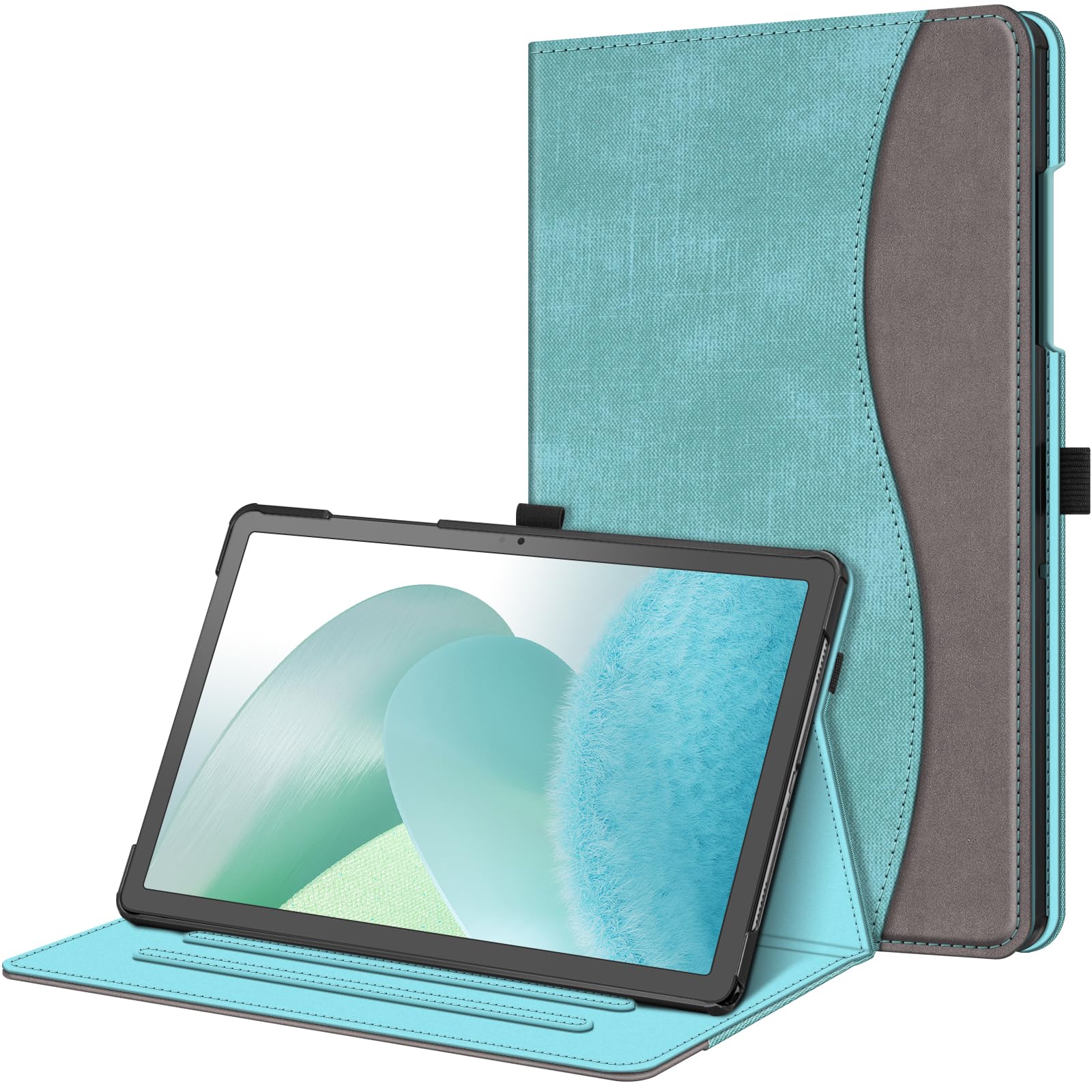 Photo 1 of Fintie Case for Samsung Galaxy Tab A9 Plus/A9+ 5G 11 Inch 2023 Model (SM-X210/X216/X218), Multi-Angle Viewing Smart Stand Back Cover with Pocket Auto Wake/Sleep, Turquoise