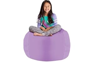 POSH CREATIONS Posh Stuffable Kids Stuffed Animal Storage Bean Bag Chair Cover - Childrens Toy Organizer, Large 38" - Heather Lavender