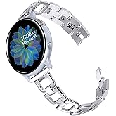 JOYOZY Stainless Steel Bands for Galaxy Watch 7/6/5/4 40mm 44mm/Galaxy Watch FE 40mm/Watch 6 Classic 43mm 47mm/Active 40mm/Active2 40mm 44mm,Metal D-Chain Band for Watch 5 pro 45mm/Watch 4 Classic