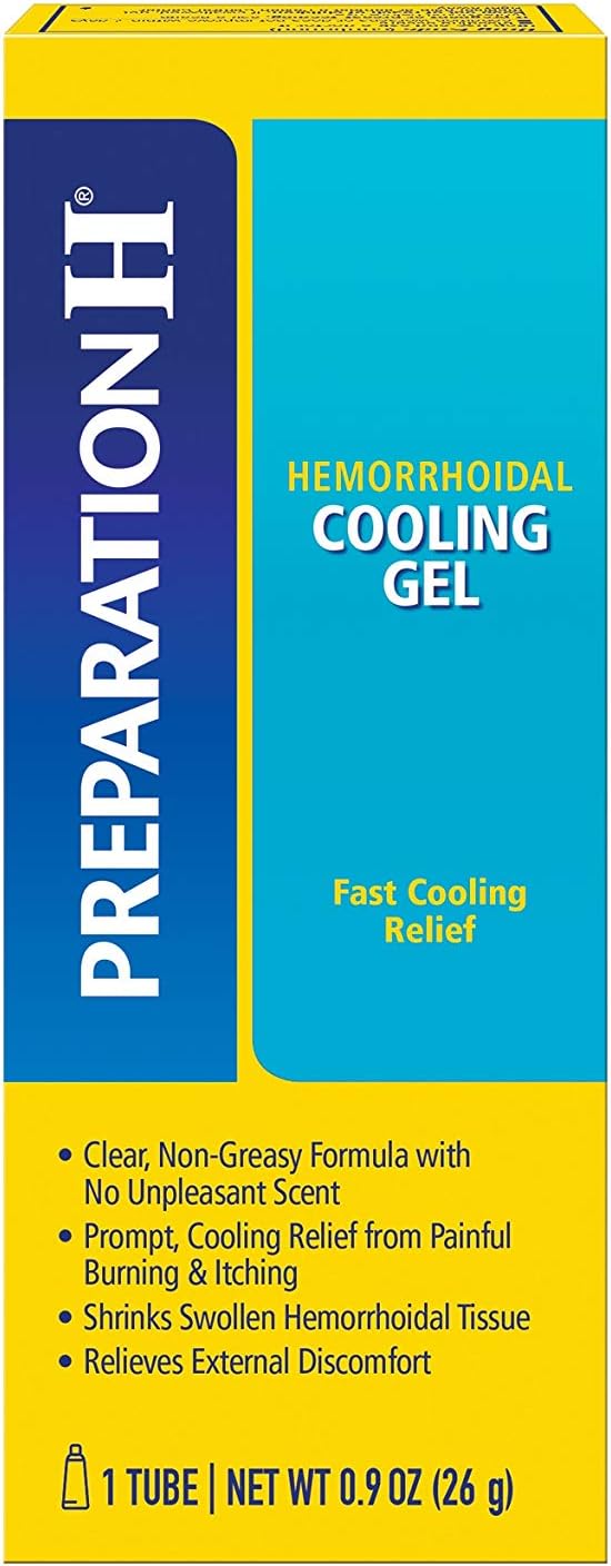 PREPARATION H Hemorrhoid Symptom Treatment Cooling Gel, Fast Discomfort Relief with Vitamin E and Aloe, Tube (0.9 Ounce): Health & Personal Care