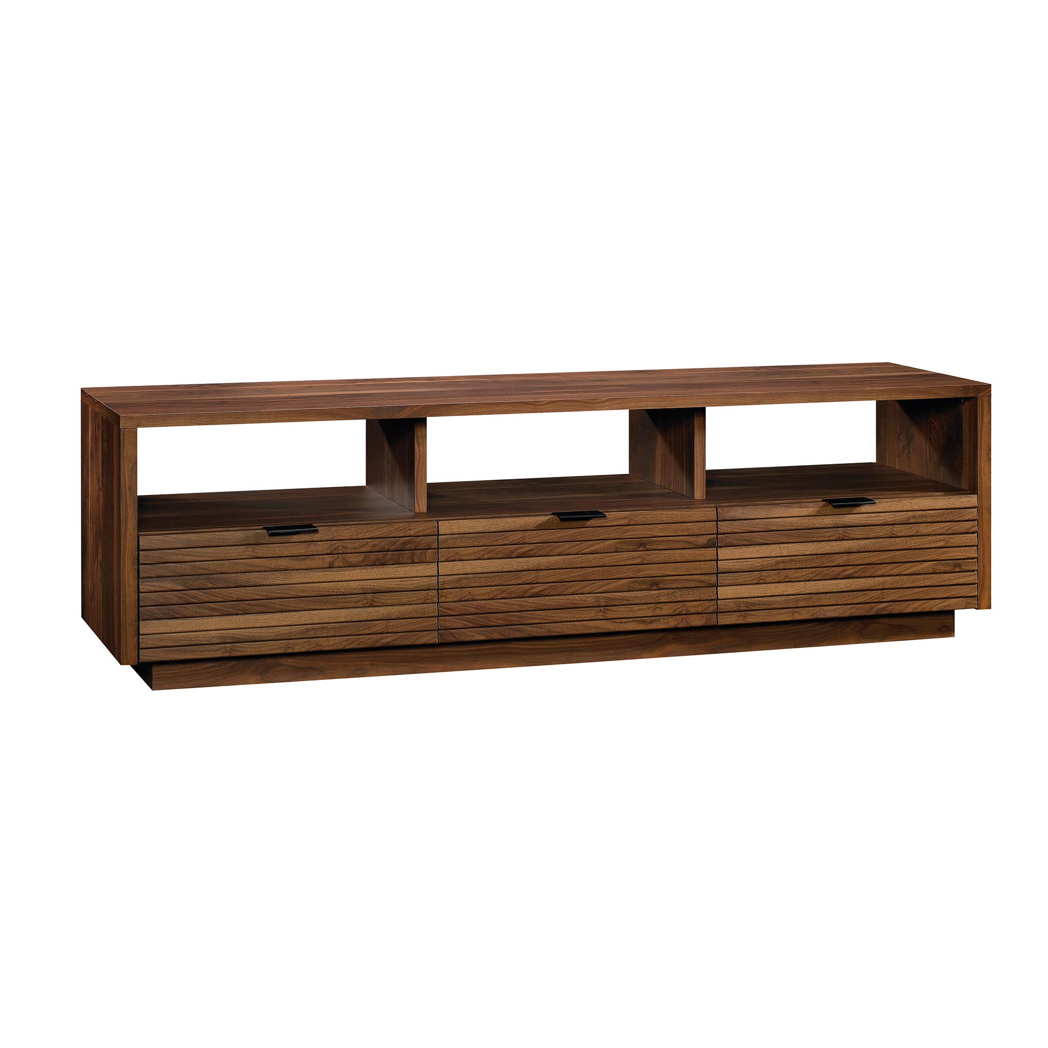 Photo 1 of ***MISSING HADRWARE***Sauder Harvey Park Modern Stand Media Console Credenza with Drawers and Storage Shelves, for TVs up to 70", Grand Walnut,