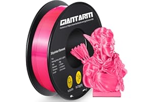 GIANTARM 3D Printer PLA Filament, Shiny Silk Rose Pink Magenta Toughness Enhanced Filament with 1.75mm Dimensional Accuracy +/-0.03mm, 1080 Feet per Roll, Vacuum Packaging, for Most 3D FDM Printer