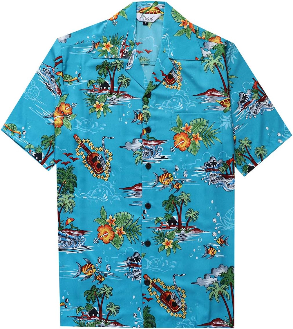 Scenic Hawaiian Shirts for Mens 56 Aloha Party Casual Camp Button Down Short Sleeve Cruise Beach Wear