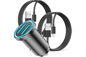 WILLMLEGED iPhone 15 Pro Car Charger,[MFi Certified] 24W Dual Type C Power Rapid Car Charger Adapter with 2 Pack USB Charging Cable Quick Car Charging for iPhone 15/15 Pro Max/15 Plus/iPad/Galaxy/Pixel