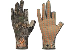 Riverruns Camo Hunting Gloves for Men Women, Lightweight Anti-Slip Camouflage Gloves for Fishing Hiking Outdoor Activities