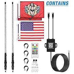 DREAMIZER 2PCS 3FT Whip Lights,Upgraded COB Light