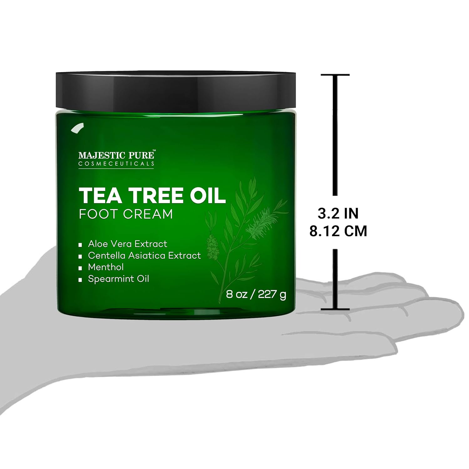 MAJESTIC PURE Athletes Foot Cream with Tea Tree Oil, Aloe & Spearmint - Hydrates, Softens & Conditions Dry Cracked Feet, Heel and Calluses, - Helps Soothe Irritated Skin - 8 oz : Beauty