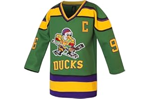 AYOUBAUS Youth Mighty Ducks Jersey Charlie Conway #96 Adam Banks #99 Movie Ice Hockey Jersey for Kids