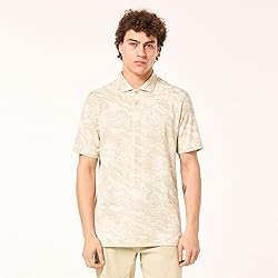 Oakley Men's Jacquard Polo, Duality Swirl Beige