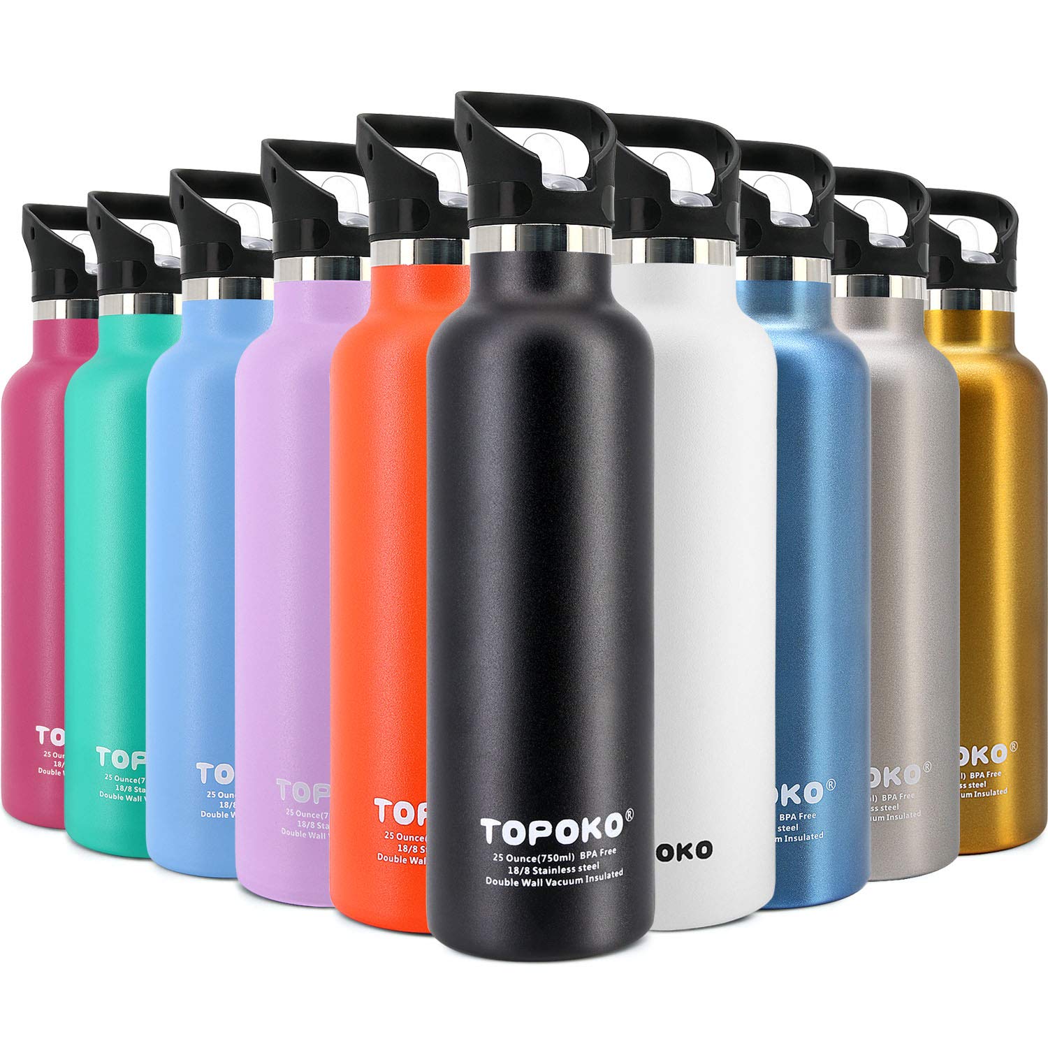 TOPOKO 25 OZ Double Wall Stainless Steel Water