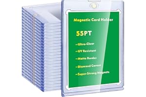 LRANFOW 24 Pack 55pt Magnetic Trading Card Holder Hard Card Case with UV Resistant for Cards