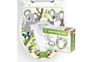UNI BOO BOO Travel Potty Seat - Portable and Foldable Toddler Kids Toilet Training Seat for All Toilets - with Splash Guard and Rubber Pads - Free Kids Travel Bag for Boys and Girls (Koala)