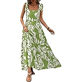 PRETTYGARDEN Women Dresses 2026 Summer Floral Sleeveless Maxi Dress Casual Spaghetti Strap Tiered Flowy Beach Long Dress