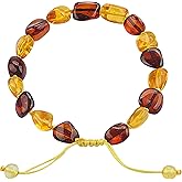 ELEGAMBER Baltic Amber raw Bracelet Gift Set -100% Certified and Authentic Premium Quality Raw Baltic Amber-True amber stone beads