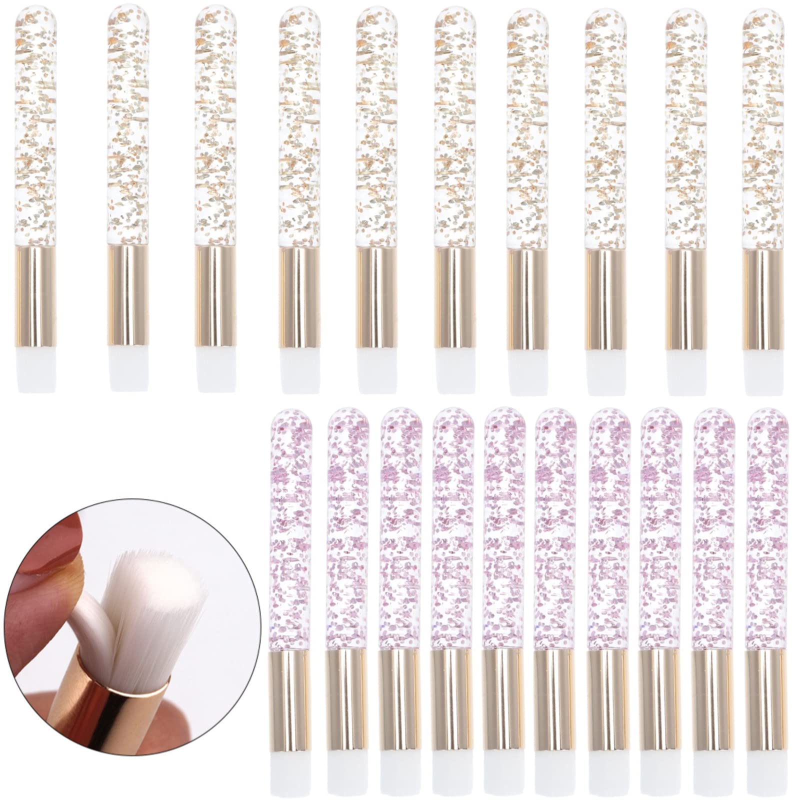 XZSomaloy 20Pcs Lash Shampoo Brush Eyelash Cleaning Nose Pore Deep Peel Off Blackhead Brush Remover Tool Extension Eyelash for Women Girls Facial