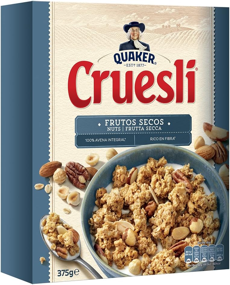 Quaker Cruesli Copos de Cereales Crujientes con 4 Clases de Frutos ...