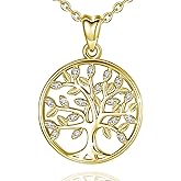 AEONSLOVE Tree of Life Necklace 925 Sterling Silver, Family Tree of Life Pendants Jewelry Gifts for Women Wife Mother, 18 Inch Chain