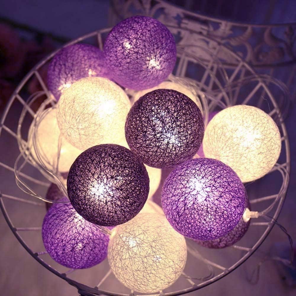 Zodight Fairy Lights LED String Lights Plug in Indoor - 3.8M 20 Pcs Cotton Ball String Lights White Xmas Fairy Lights Starry Wall Light Wedding Party Home Christmas Decoration
