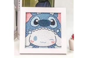 ROFOLO Diamond Painting Kit for Kids with Frame Art and Crafts for Kids，Full Drill Painting by Number Kits Home Decoration(Deep Blue-1)