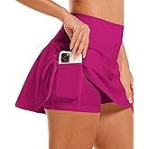 Stelle Women's Tennis Golf Skirts High Waisted with Pockets Inner Shorts for Athletic Skorts Sports Running Pickleball
