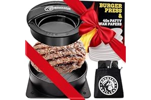 Mountain GRILLERS Cast Iron Burger Press Patty Maker - Non-Stick & Adjustable Design - Easily Create Ideal Patties for Your BBQ - Essential Grilling Accessory for Home Cooks - 4.92" x 4.96" x 2.56"