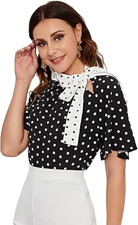 Amazon Com Shein Blusa De Manga Corta Para Mujer Estilo Casual Con Lazo Lateral Para Mujer Clothing Amazon Com Shein Blusa De Manga Corta Para Mujer Estilo Casual Con Lazo Lateral Para Mujer Clothing