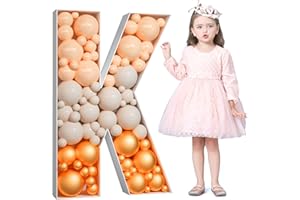 Tongjoy 4FT Mosaic Letters for Balloons, Mosaic Balloon Frame, DIY Marquee Light Up Letters, Large Giant Letters for Birthday Engagement Party Decorations Wedding Backdrop, Balloon Arch Kit, Letter K