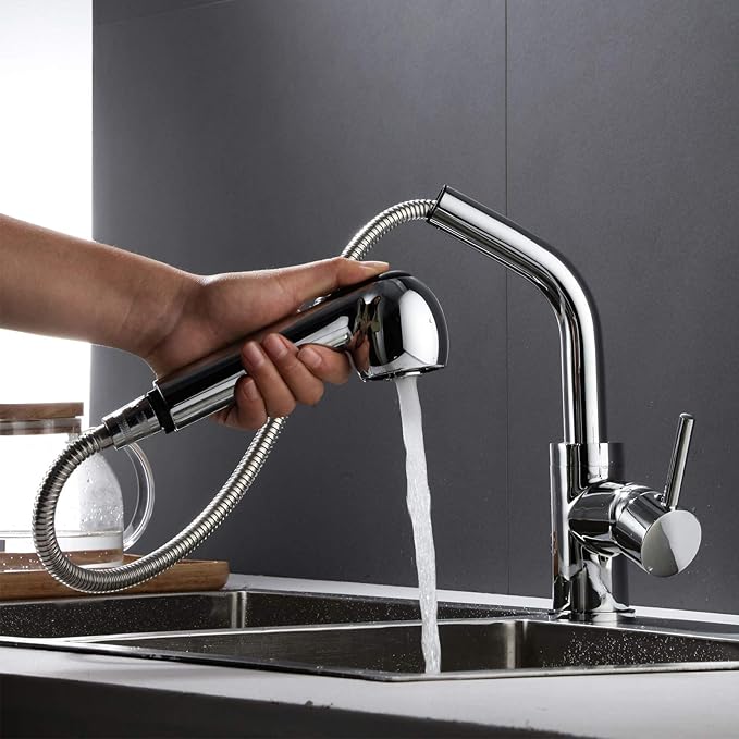 KeeGone Küchenarmatur Schwarz - Ausziehbare Brause Mit 2 Strahlarten