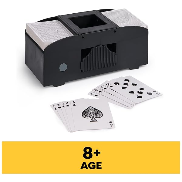 SPIN MASTER GAMES, CARDINAL CLASSICS PREMIUM AUTOMATIC CARD SHUFFLER FOR POKER & OTHER GAMES, FAMILY GAME NIGHT, EASY-TO-USE FOR ADULTS & KIDS, FOR AGES 8 & UP