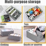 OVAKIA Foldable Fabric Storage Boxes Set of 4 Grey Organiser System view 6