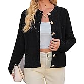 BAISEHNGGT Women's Knit Cardigan Sweaters Fall Fashion Long Sleeve Open Front Button Down Casual Jacket Winter Clothes