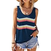 GUNEST Sleeveless Tank Tops for Women Flowy Soft Summer Tunic Blouses Loose Fit Casual Printed Graphic Shirts