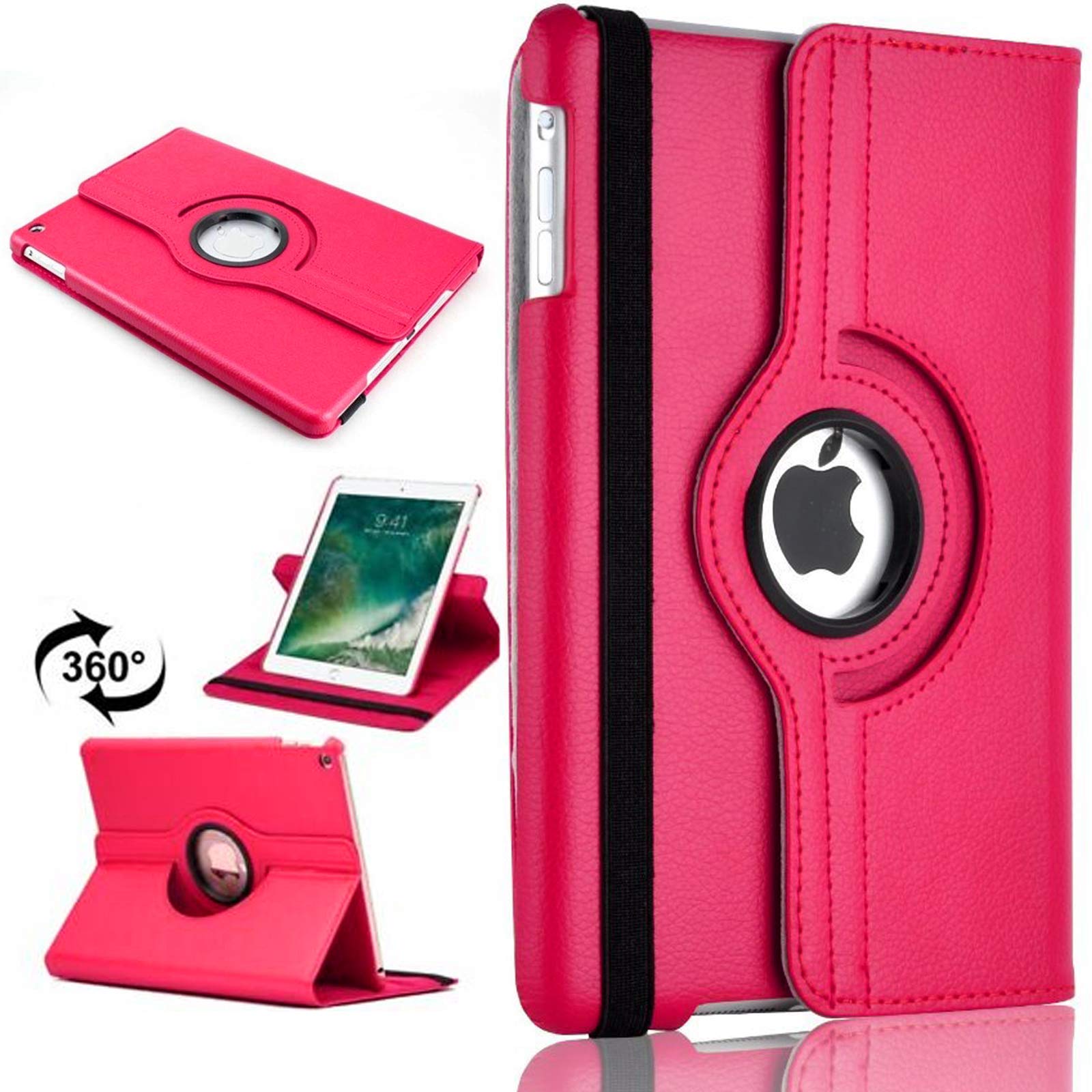 360 Rotating Cover for iPad Mini 4/5 (2015, 2019) A1538, A1550, A2133, A2124, A2126 PU Leather Case - Pink