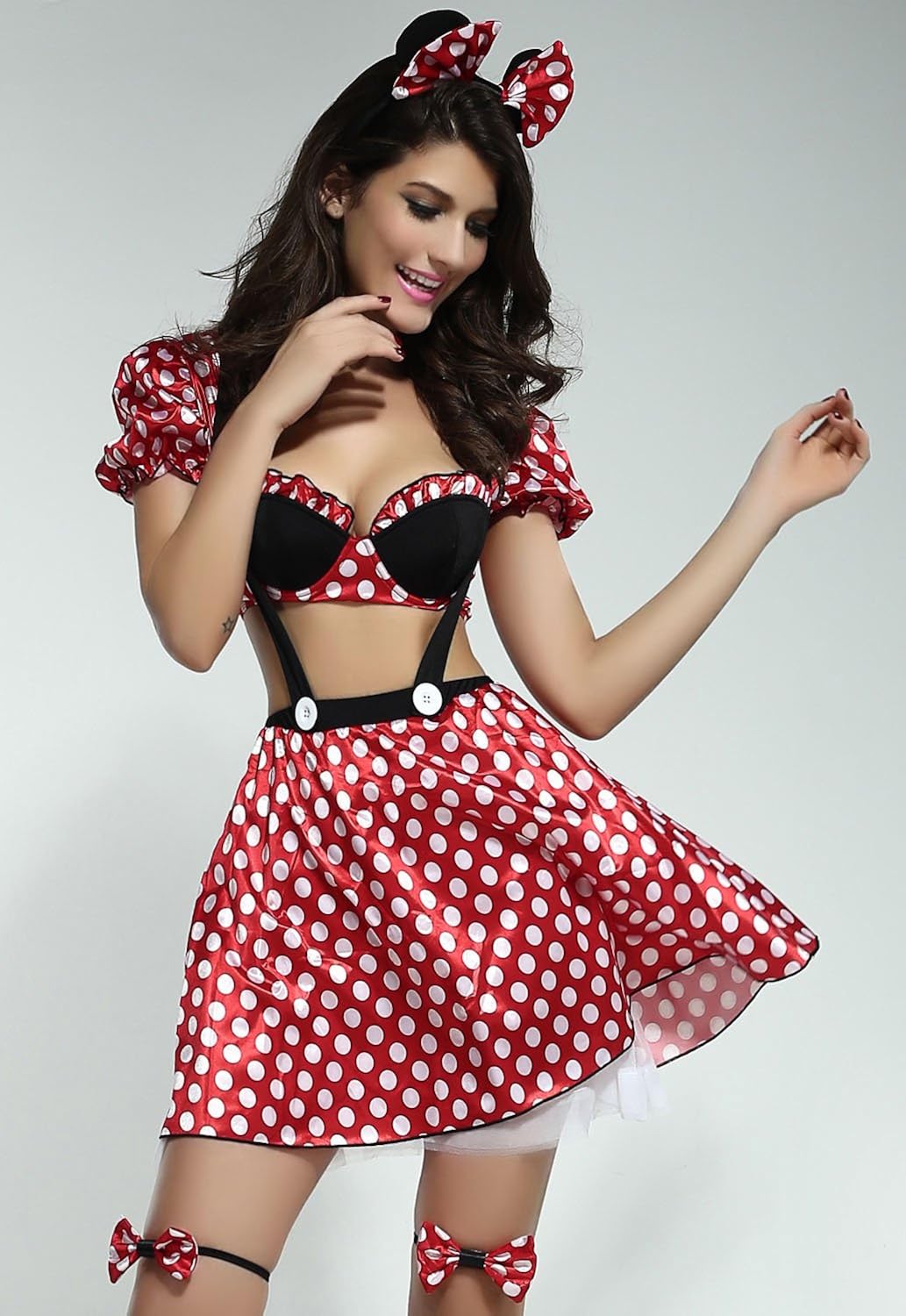 minnie mouse suspender dress