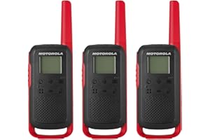 Motorola Solutions T210TP Two-Way Radio Triple Pack – Walkie Talkies with 22 Channels, 121 Privacy Codes, Up to 32KM Range, H
