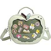 Queen sea shark Ita Bag Green AppleShaped Backpack & Crossbody & Handbag, Anime Pin Display, Gift for Friends Her