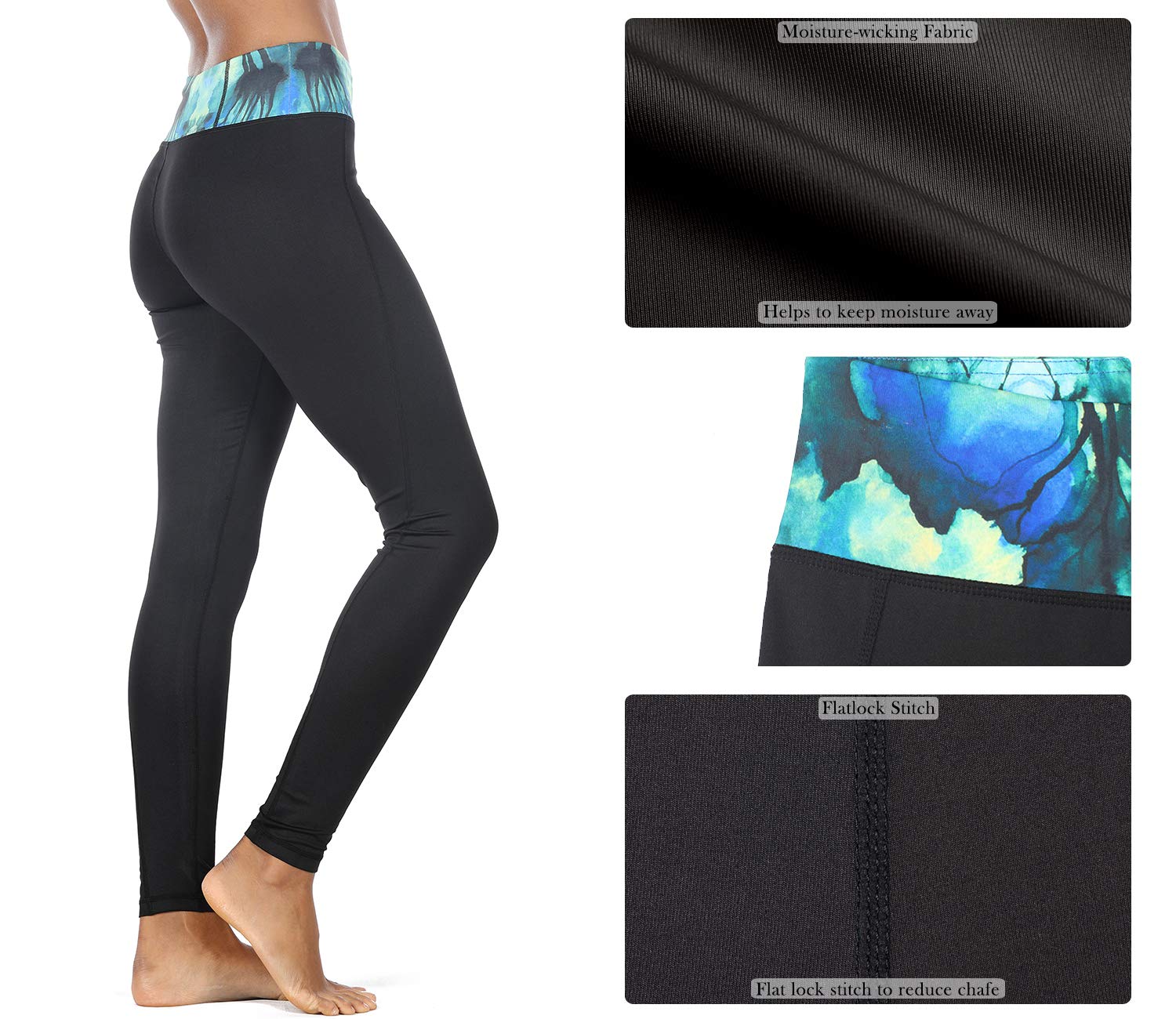 icyzone Women\'s Activewear Yoga Running Workout Pants Leggings Slim Fitted Tights (S, TREE)