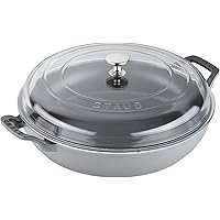 Staub Cast Iron 3.5-qt Braiser with Glass Lid - Graphite Grey