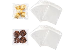 YunKo 200 Pack Self Sealing Cellophane Bags Clear Cookie Bags for Gift Giving Treat bag for Packaging Cookies, Candy, Gifts(4