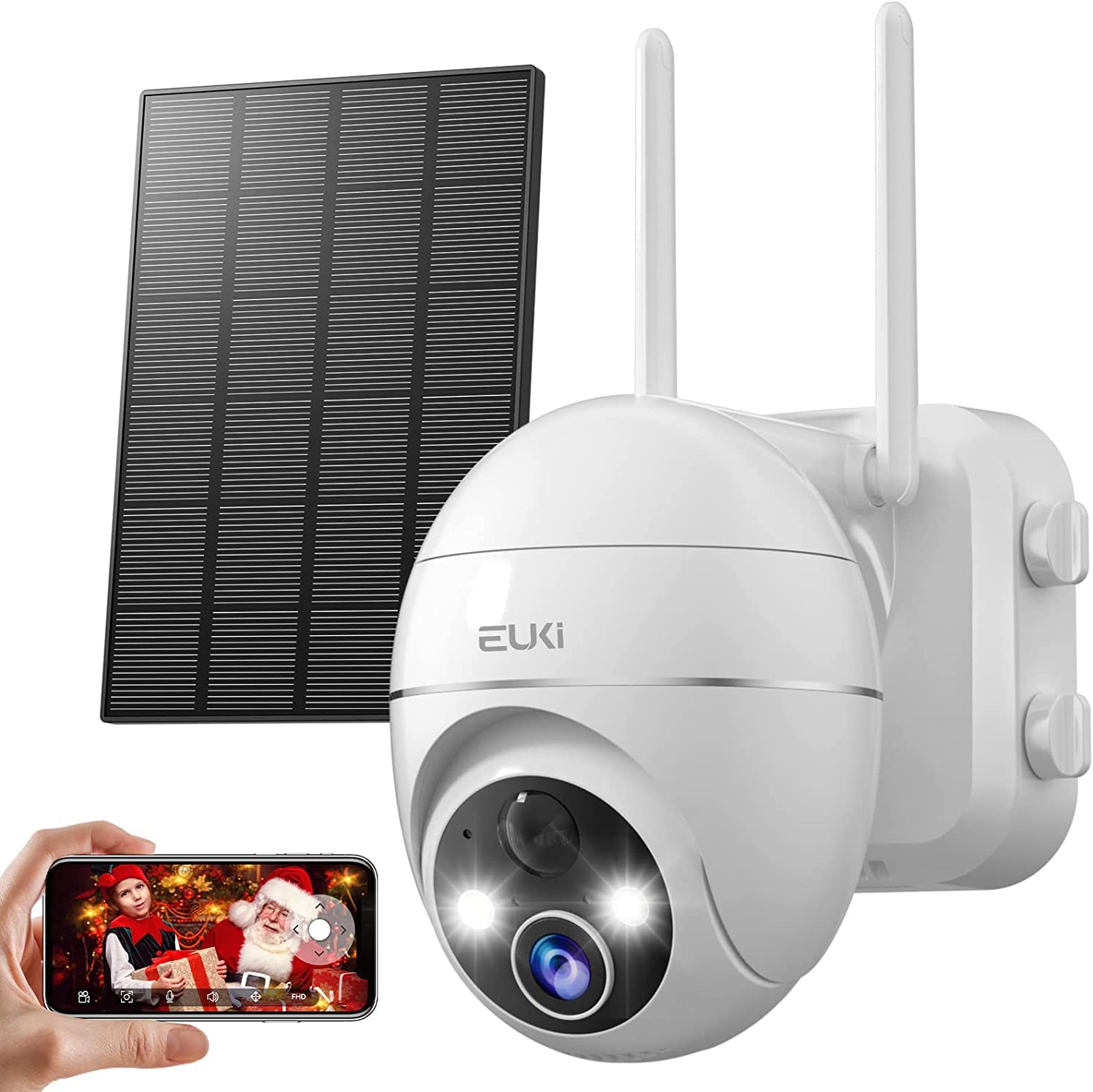 Mua EUKI Wireless Outdoor 2K Solar Security Camera System 360° PTZ with ...
