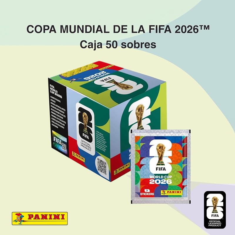 - FIFA World Cup 2026 Colección Oficial Cromos Caja 50 sobres - Cromos Mundial 2026 - Colección Oficial Panini