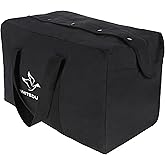 Heavy Duty HOPLITE Parachute Duffel Bag, Extra Large Multipurpose use, Tactical Canvas Cargo Bag with Snap-Closure Storm Flap for Military, Outdoor, Travel, Storage (Black, Standard 24" x 15" x 13)