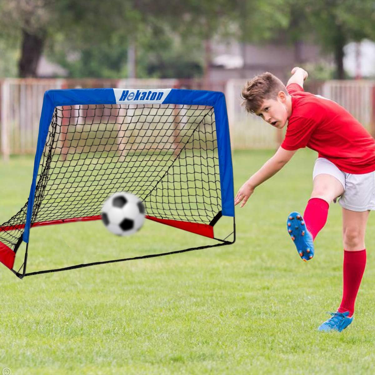 Hekaton Soccer Goals, Portable Soccer Goal for Kids for Backyard, Toddler Soccer Goal Set of 2 with Carry Case, 3.5'/ 5' x 3' : Sports & Outdoors