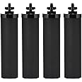 airkitrep Water Filter Replacement for Berkey Water Filter System, 4 Black Elements Activated Carbon Filters, Compatible with Berkey Gravity Water Filtration System, 4 Pack