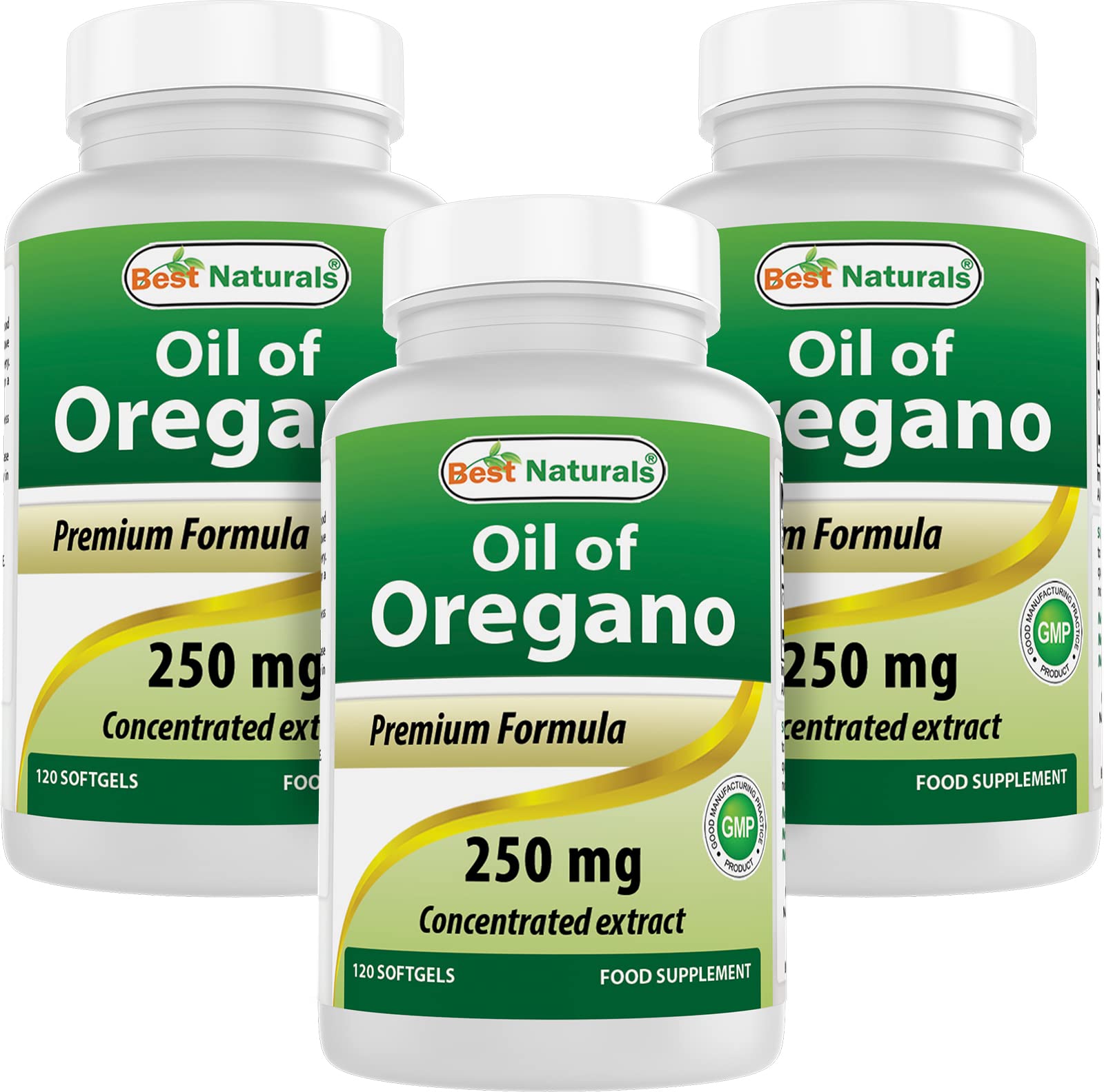 Best Naturals Oregano Oil 250 mg 120 Softgels (Pack of 3)